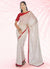 White And Red Designer Saree