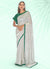 White And Green Designer Saree