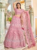 Buy Lehenga Choli - Pink Zari Embroidery Bridal Lehenga Choli