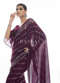 Buy Wine Sarees For Wedding