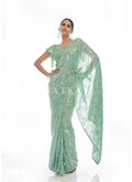 Pale Green Sequence Embellished Bridesmaid Saree