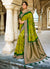 Green Two Tone Multi Embroidered Silk Saree