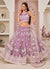 Lavender Embroidered Partywear Lehenga Choli