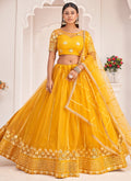 Yellow Embroidered Traditional Wedding Lehenga Choli