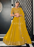 Buy Lehenga Choli | Bright Yellow Sequence Embroidered Wedding Lehenga Choli And Dupatta