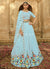 Sky Blue Multi Floral Embroidery Georgette Lehenga Choli