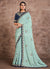 Light Blue Traditional Zari Embroidered Party Wear Saree