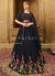 Dark Blue Multi Floral Embroidery Georgette Lehenga Choli