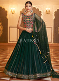 Dark Green Sequence Embroidered Traditional Lehenga Choli