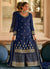 Blue Georgette Embroidered Palazzo Suit
