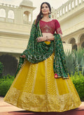 Pink And Yellow Sequence Embroidery Lehenga Choli