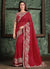 Bridal Red Zari Embroidered Designer Saree