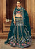 Turquoise Floral Embroidered Traditional Lehenga Choli