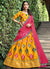 Yellow And Pink Multi Embroidery Silk Lehenga Choli