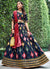 Blue And Maroon Multi Embroidery Silk Lehenga Choli