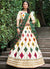 White And Green Multi Embroidery Silk Lehenga Choli