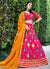 Pink And Orange Multi Embroidery Silk Lehenga Choli