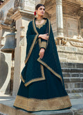 Turquoise Zari Embroidered Anarkali Suit