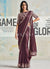 Deep Wine Traditional Embroidered Designer Silk Saree