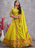 Yellow Floral And Sequence Embroidery Wedding Lehenga Choli