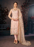 Peach Embroidered Churidar 