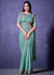 Sea Green Floral Embroidery Wedding Saree