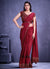 Red Sequence And Appliqué Embroidery Wedding Saree