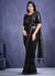 Black Sequence And Appliqué Embroidery Wedding Saree