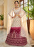 White And Red Multi Embroidery Ombré Silk Lehenga Choli