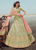 Pale Green Zarkan Embroidered Designer Lehenga Choli