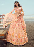 Peach Zarkan Embroidered Designer Lehenga Choli