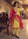 Yellow And Red Embroidered Traditional Lehenga