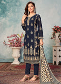 Blue Georgette Pants Style Suit