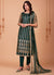 Green Zari And Sequence Embroidery Pant Style Suit