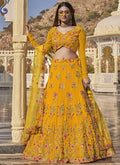 Yellow Embroidery Georgette Wedding Lehenga Choli