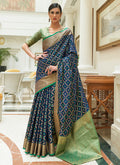 Dark Blue Patola Silk Saree