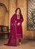Magenta Pink Georgette Embroidered Pant Style Salwar Suit