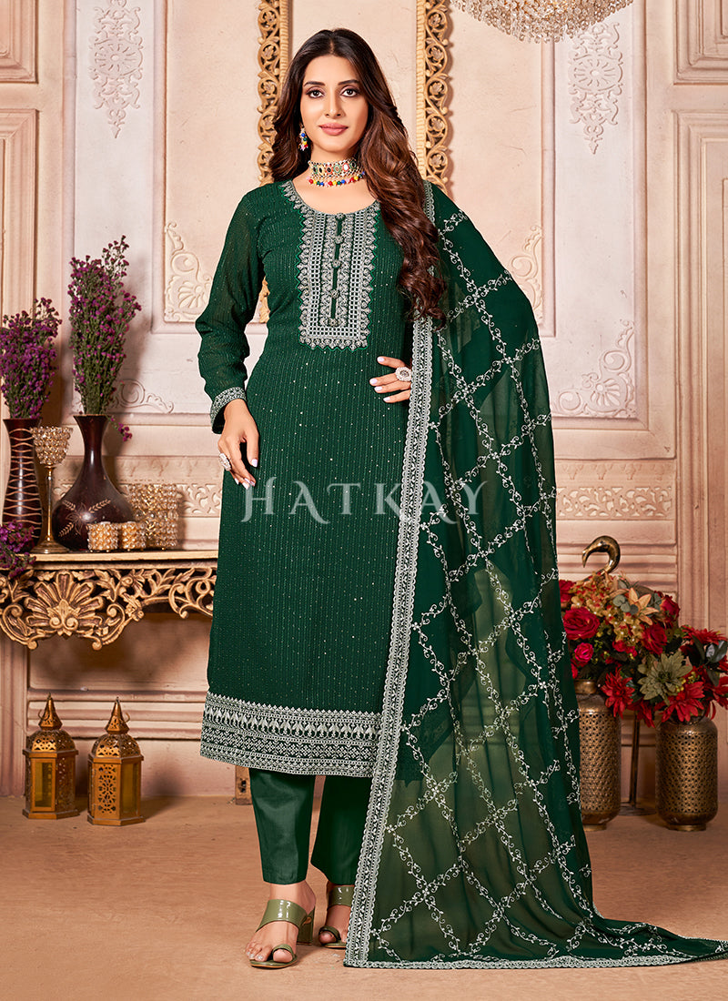 Buy Vishwam Womens Unstitched Green Palazzo Dress Salwar Suit Materials at  Amazon.in