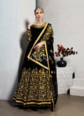 Black Mirror Embroidered Traditional Anarkali Suit