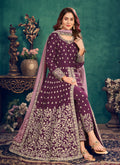 Wine  Anarkali Suit In USA