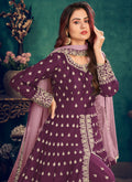 Wine Slit Style Anarkali In USA