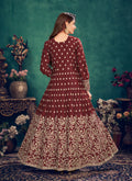 Bridal Red Slit Style Anarkali Suit In Germany