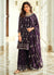 Purple Sequence Georgette Gharara Suit