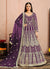 Royal Purple Golden Zari Embellished Designer Anarkali Suit