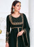 Green Embroidered Slit Style Pant Suit In Canada