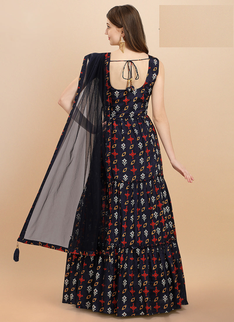 Navy Blue Anarkali Gown