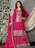 Pink Silk Embroidered Palazzo Suit