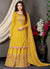 Yellow Silk Multi Embroidered Palazzo Suit