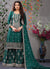 Green Silk Embroidered Palazzo Suit