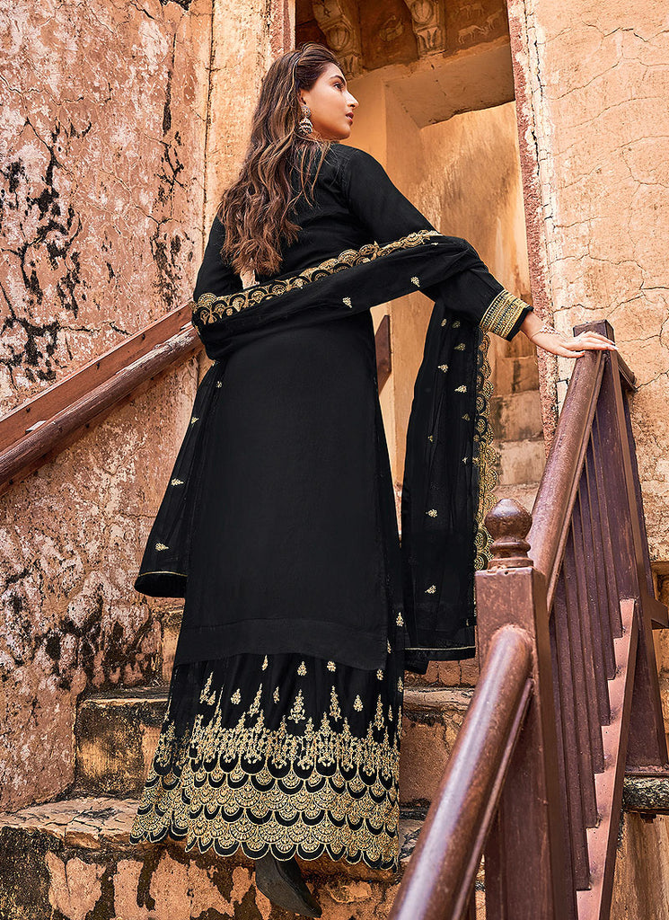 Black Golden Wedding Palazzo Suit In Australia